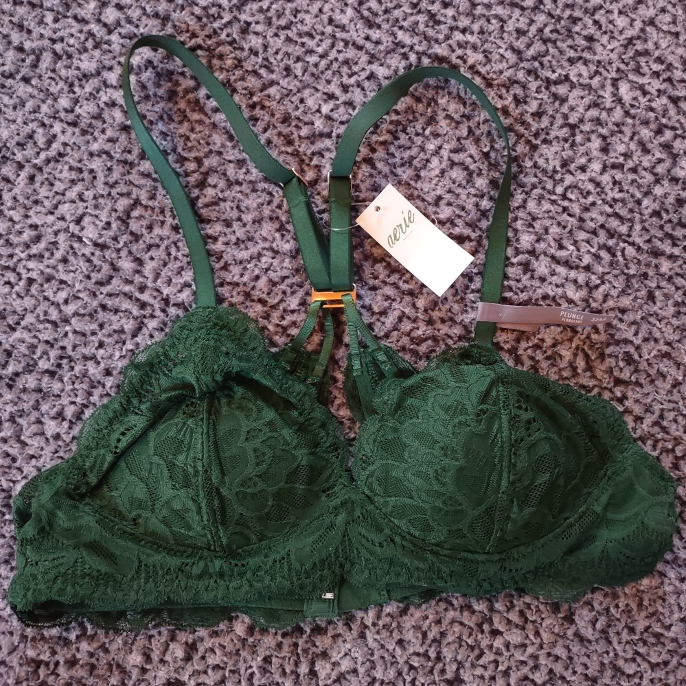 NWT Aerie Forest Green Bra